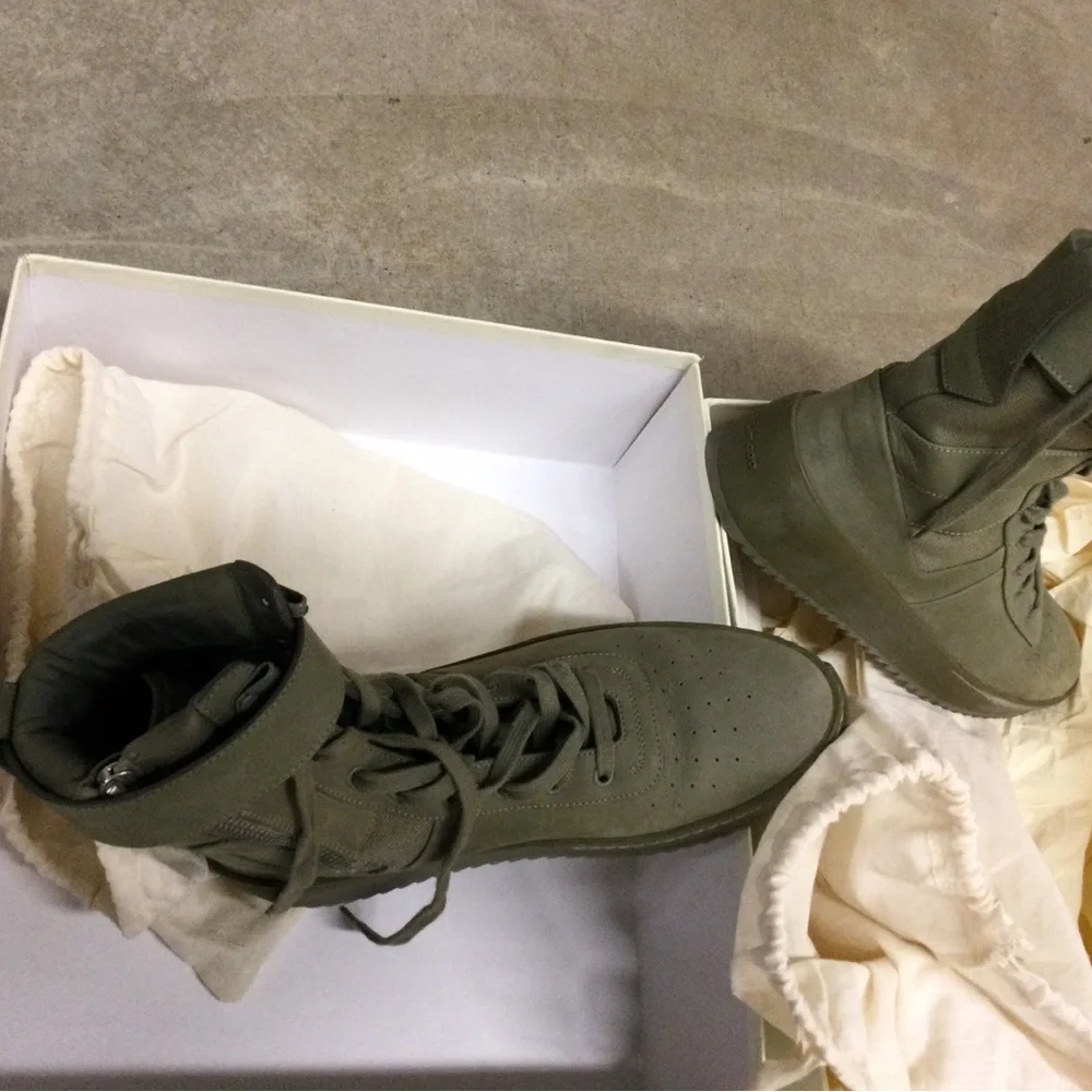 Olive Green High-Top Sneakers
